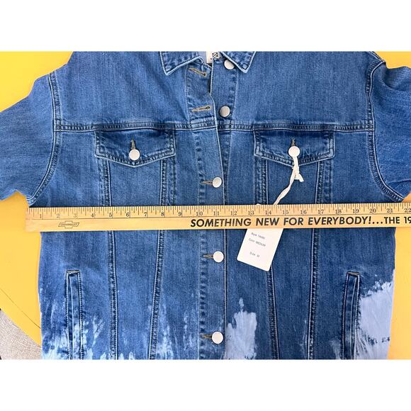 L.T.J Letter to Juliet Ombre Dip Tie Dye Denim Jean Jacket Blue Women's M NWT - Picture 7 of 10